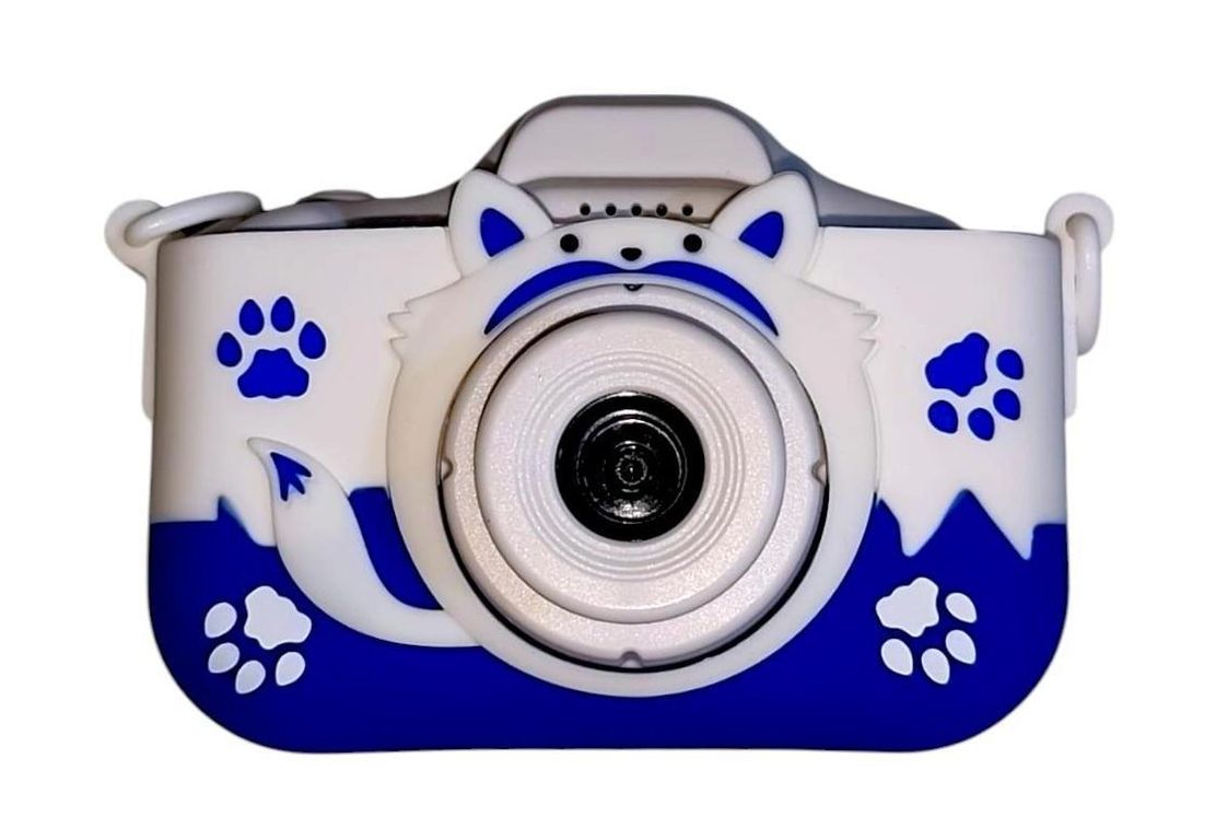 Cámara diseño Kawaii color azul para niños