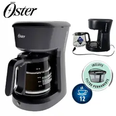 OSTER - Cafetera Programable 12 Tazas Filtro Permanente BVSTDCS12B