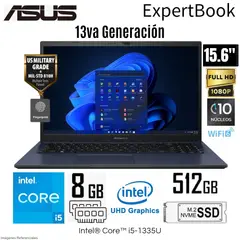 ASUS - Laptop ExpertbooK B1502CVA-NJ0691 Intel Core i5-1335U 8GB RAM 512GB SSD 15.6 FHD STAR BLACK