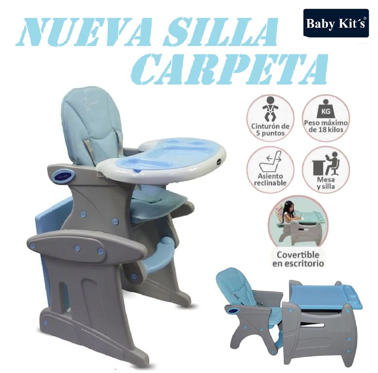 Silla carpeta convertible 3 en 1 Escritorio -Azul