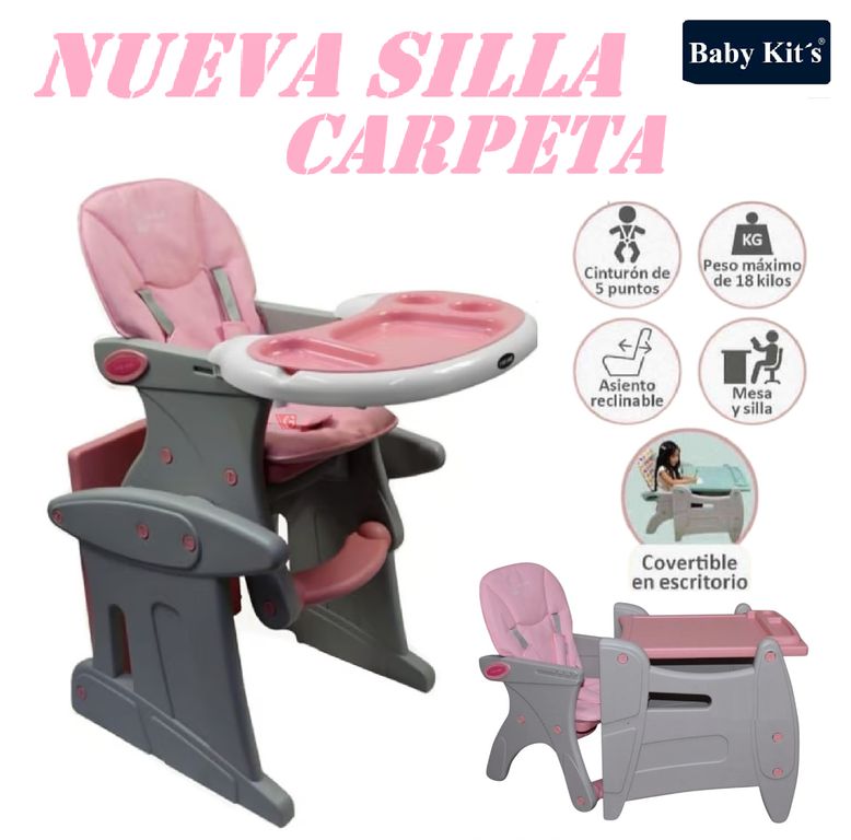 Silla carpeta convertible en Escritorio -Rosa