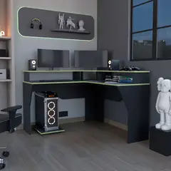 GENERICO - Escritorio Gamer Siro Wengue - Envío Armado y Melamina 18mm