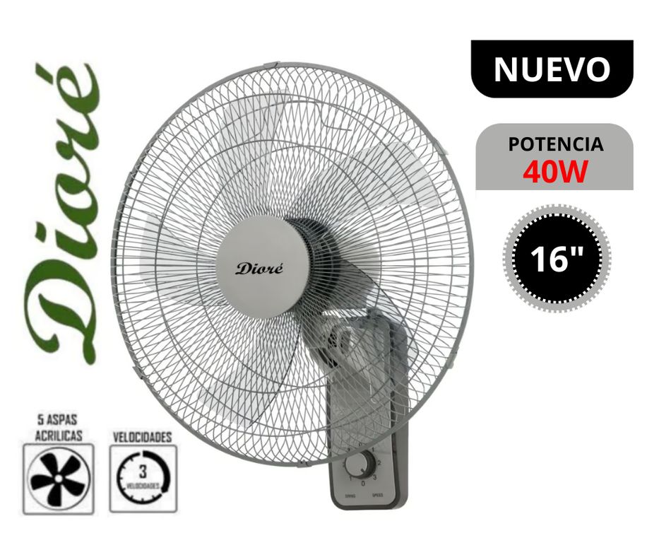 Ventilador de Pared 16 Pulgadas Dioré MWF-1605