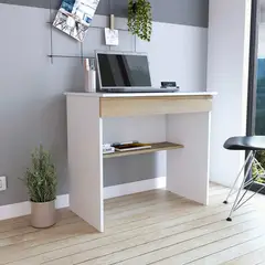 GENERICO - Escritorio Alma Blanco-Duna - Envío Armado y Melamina 18mm