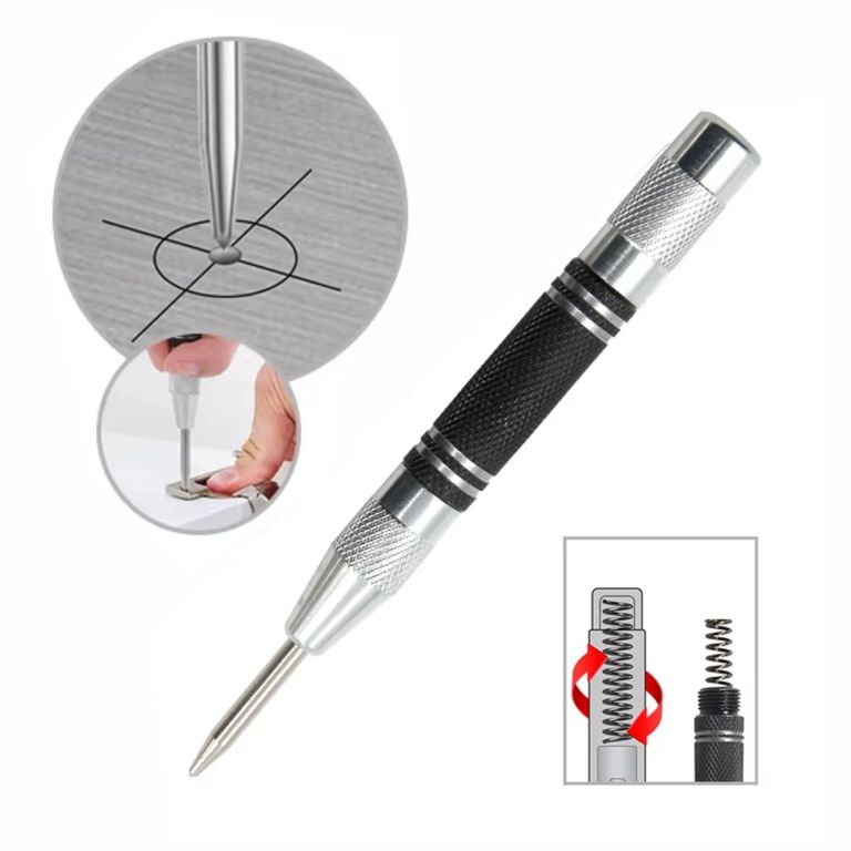 Punzón Automático Impacto Marcador Agujero Acero al Carbono