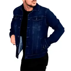 GENERICO - CASACA JEAN STRECH PARA HOMBRE DISEÑO MODERNO Y COMODO ALTA CALIDAD