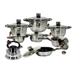 GENERICO - Set de Ollas SUPREMA SU-W013-14PCS Acero Inoxidable Garantizado