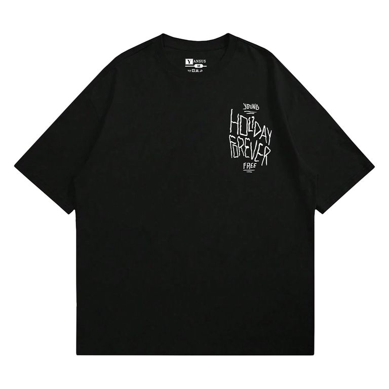 Polo Hombre Negro Estampado Holiday