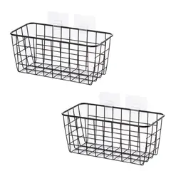 GENERICO - Pack x2 Cestas Repisas colgante de rejilla con gancho