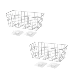 GENERICO - Pack x2 Cestas Repisas colgante de rejilla con gancho