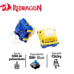 REDRAGON - Kit de Switches A113 Bullet-B Mecánicos Lineales, 40g, RGB