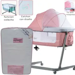EBABY - Cuna Colecho MARION con función colecho + Colchón para cuna