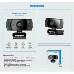 MICRONICS - CAMARA WEB INFINITY MIC W300 1080P FULL HD LENTE 2P2G