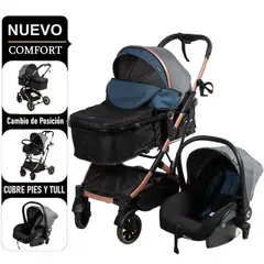 EBABY - Coche Moises CLint con Porta bebe AZUL