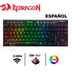 REDRAGON - HORUS TKL K621 Teclado Mecánico Wireless RGB Low-Profile