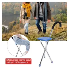 OEM - Baston Plegable Portatil Ajustable Con Asiento De Apoyo UNISEX