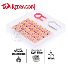REDRAGON - Switches Mecánicos A113 Bullet F Kit de 35 Ultra Rápidos