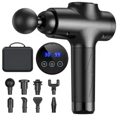 VICTORIA - Pistola de Masaje Muscular Profesional Han – 30 Velocidades, 8 Cabezales