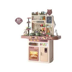 GENERICO - Cocina puzzle kitchen interactiva rosado 92 cm alto