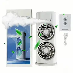 GENERICO - VENTILADOR HUMIDIFICADOR DOBLE