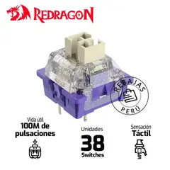 REDRAGON - Kit Switches Panda Crystal Táctiles 50M Actuaciones RGB