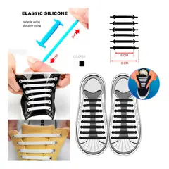 GENERICO - 5 Pares de Pasadores de Silicona Cordones Elásticos