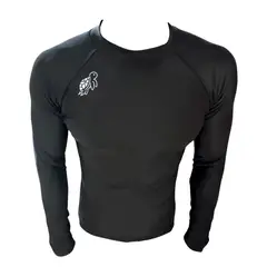 AQUA&MODA - LICRA CON PROTECCIÓN UV AQUAMODA LAMTOHN NEGRO TORTUGA HOMBRE LOGO BLANCO REFLECTIVO
