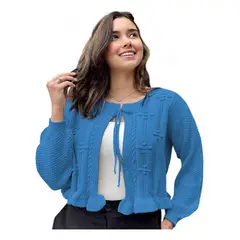 GENERICO - Chompa Mujer Hilo Abierto G359-22 Color Azul