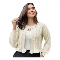 GENERICO - Chompa Mujer Hilo Abierto G359-22 Color Beige