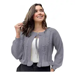 GENERICO - Chompa Mujer Hilo Abierto G359-22 Color Gris
