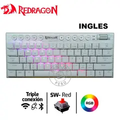 REDRAGON - HORUS K632-PRO Teclado Mecánico 60% Wireless RGB, Red Switch