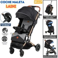 EBABY - Coche Maleta Plegable LAINI Negro