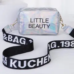 KAST PE - Cartera Neceser Holográfico Crossbody Opal Silver