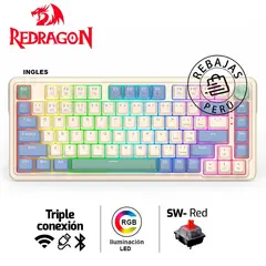 REDRAGON - Teclado UCALPRO-RGB Pastel Mecánico Inalámbrico 75%