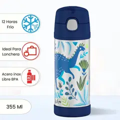 THERMOS - Tomatodo Termico para Niños Funtainer Sin Asa Dinosaurio 355 Ml