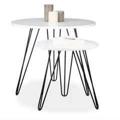 VENTITAS HOME - Set 2 Mesas Auxiliares Codd Blanco