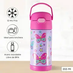 THERMOS - Tomatodo Termico para Niños Funtainer Mariposa 355 Ml