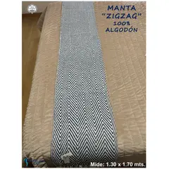 TOALLAS PERU DETALLES Y MAS - Manta "ZigZag" 100% Algodón mide: 1.30 x 1.70 mts color: Azul