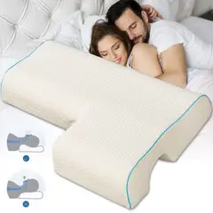 GENERICO - Almohada de pareja para acurrucarse de espuma con agujero para brazo