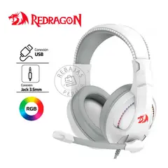 REDRAGON - Auriculares Cronus H211 RGB Sonido 50mm, Mic Pro Blanco