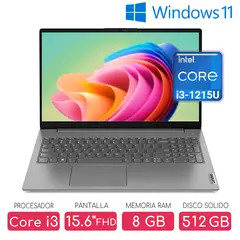 LENOVO - Laptop Core i3 12va.Gen. RAM 8gb SSD 512gb Pant 15.6 Windows 11