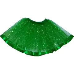 NACIONAL - Tutú Dos Capas Verde para Ballet y Danza con brillos y pretina elástica