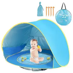 GENERICO - Carpa Con Mini Piscina Celeste UV UPF 50+ Para Bebé