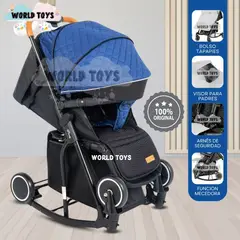 BABY - Coche Mecedora de Lujo «SIDNEY II LITE» Premium Blue