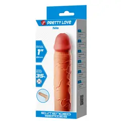 PRETTY LOVE - Funda Pene Alargador 16.5 cm Nile Engrosador Punta Sólida Consolador