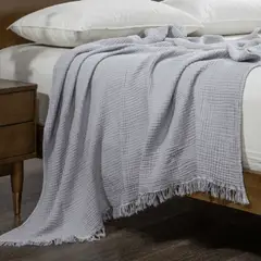 CLAUDIA RIVA HOME - Manta Muselina Waffle Gris