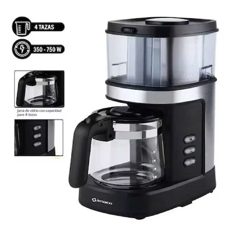CAFETERA CON MOLEDOR DE CAFÉ ICMG4070 EXPRESSO 750W