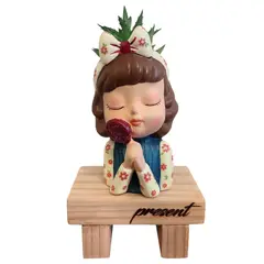 GENERICO - Maceta Macetero Mini Soñadora Pintada a Mano Present