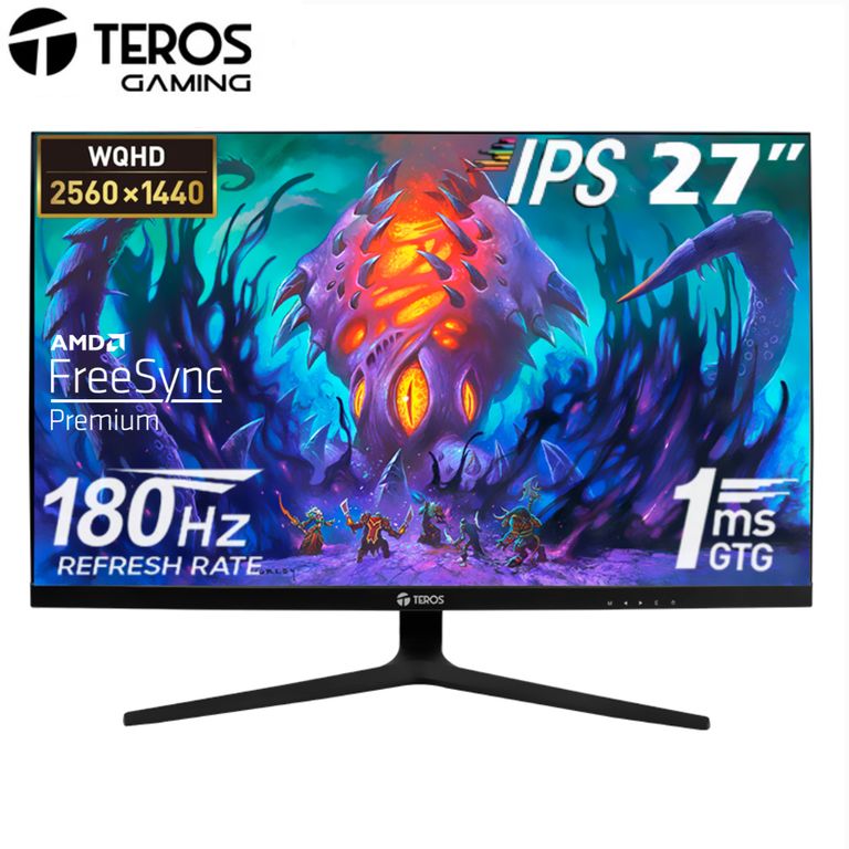 Monitor gaming TEROS TE-2769G, 27" QHD IPS flat, 180 Hz, 1ms, HDMI, DP