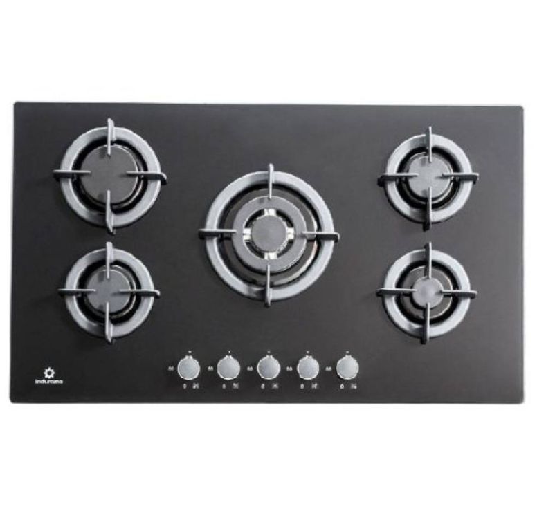 Cocina Empotrable 5Hornillas de Vidrio Templado EGI 905VDNEG